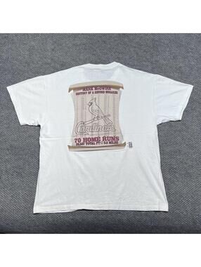 Vintage 90s St. Louis Cardinals Mark McGuire Home Run Record T-Shirt XL RARE MEN